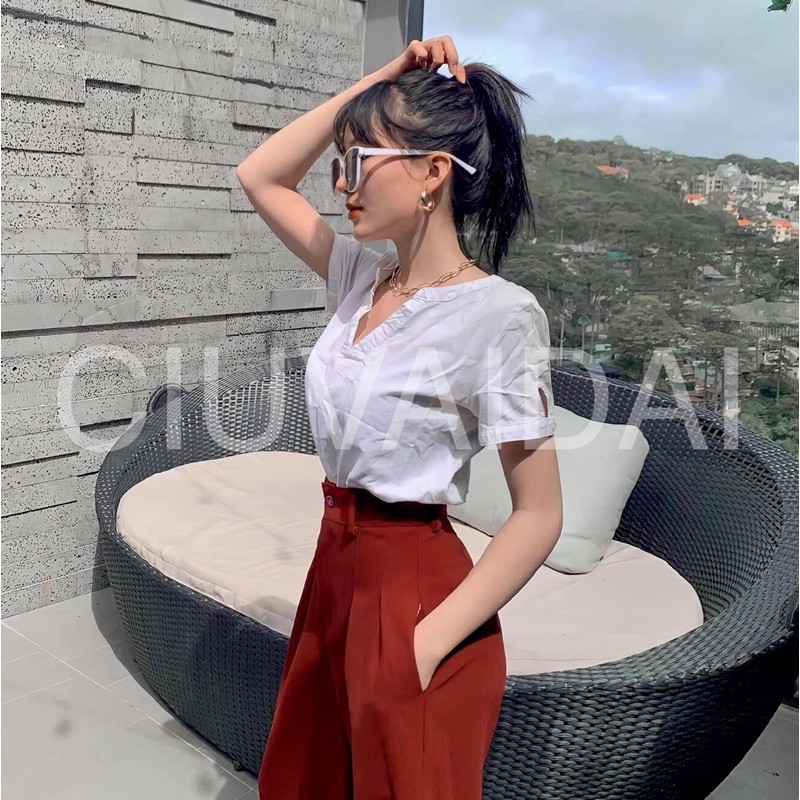 quần culottes ống suông rộng đỏ siêu hot ( có ảnh thật )