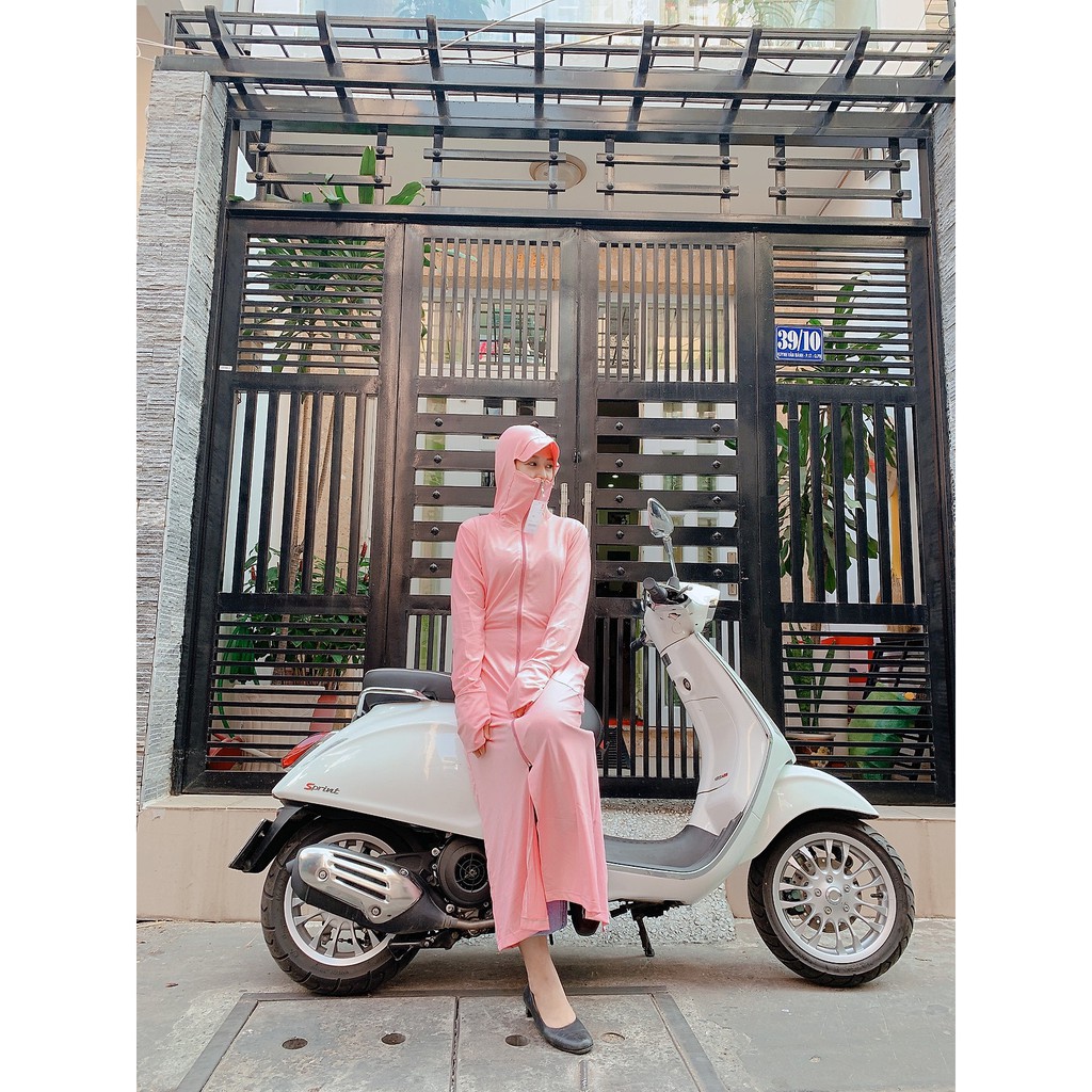 Áo choàng nắng thông hơi xỏ tay có túi