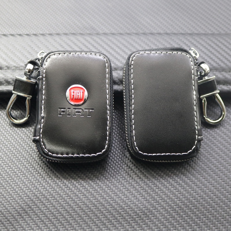 Túi Da Đựng Chìa Khóa Xe Hơi Có Khóa Kéo Cho Fiat 500 500L 500X 124