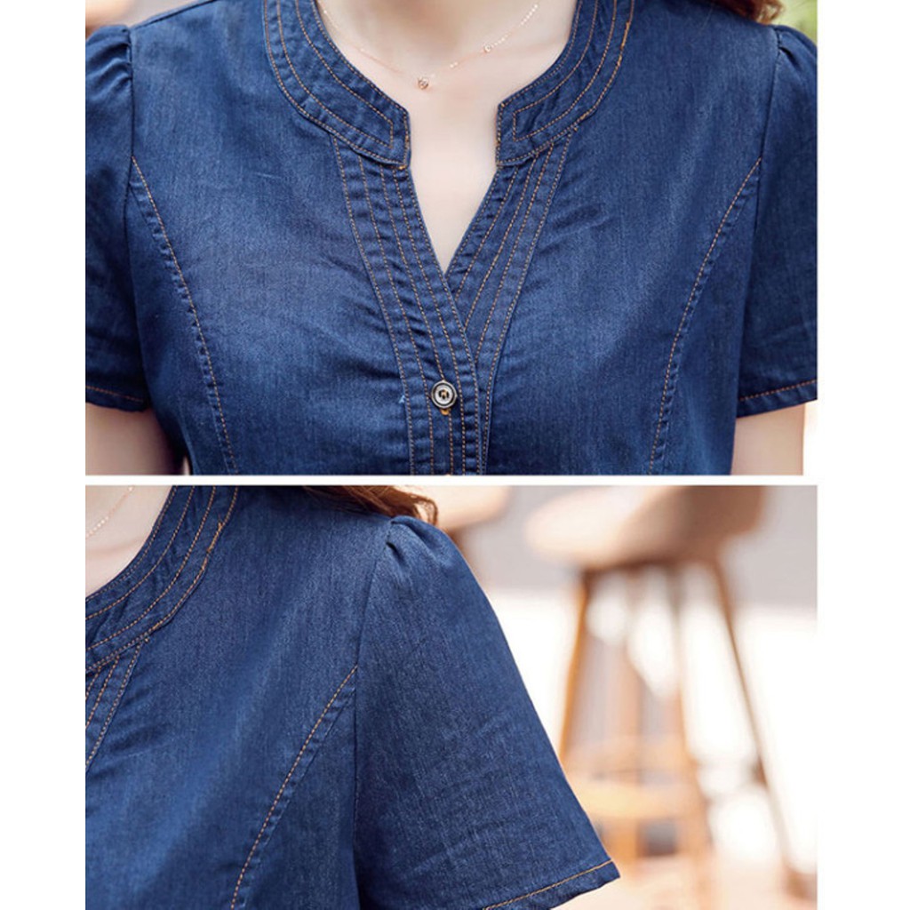 Đầm jean phối túi size M L XL XXL