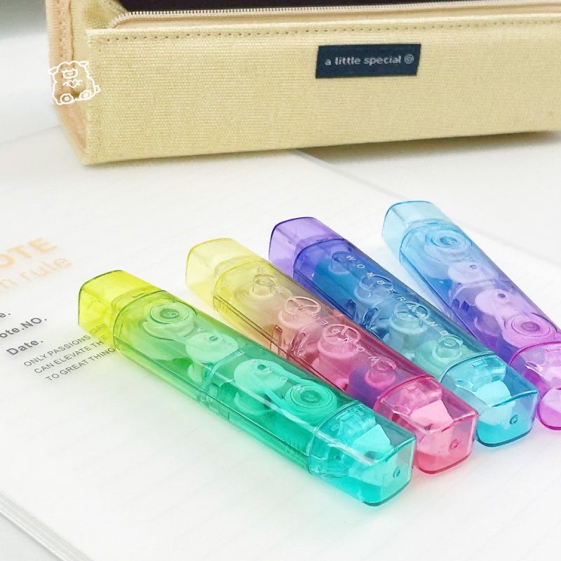 Bút Xóa Kéo Hai Đầu 2 Trong 1 Màu Sắc Cầu Vồng Sáng Tạo DIY bút xóa băng