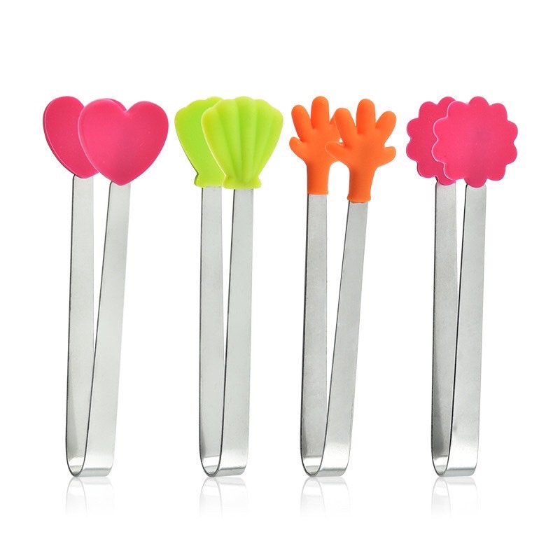 Kẹp gắp thức ăn silicon nhỏ gọn gắp đồ ăn nóng cho bé ăn dặm, dụng cụ nhà bếp