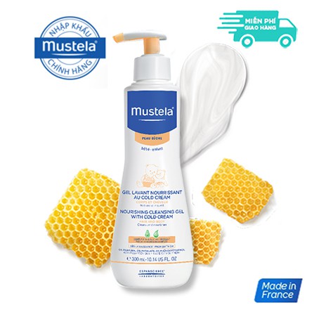 Mustela Gel tắm dành cho bé da khô Mustela Nourishing Cleansing Gel with Cold Cream 300ml (Date 01/2023)