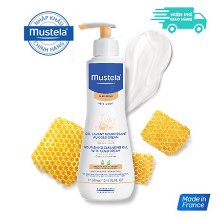 Mustela Gel tắm dành cho bé da khô Mustela Nourishing Cleansing Gel with Cold Cream – 300ml