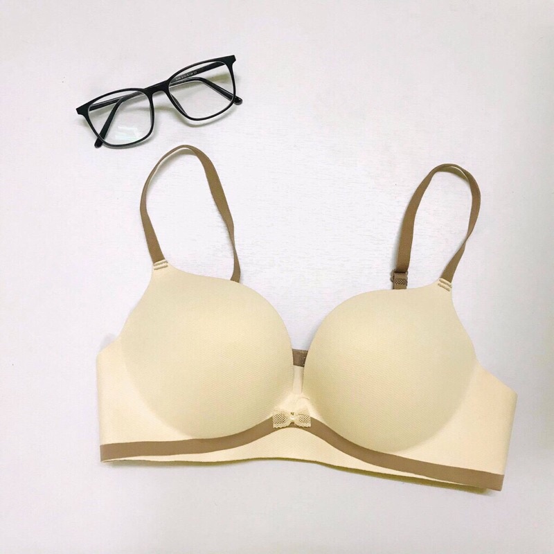 Áo Lót Nữ Áo Ngực Nữ Đúc Su Thông Hơi Viền Màu Đính Nơ Nhỏ Tôn Vòng Một Gợi Cảm 276