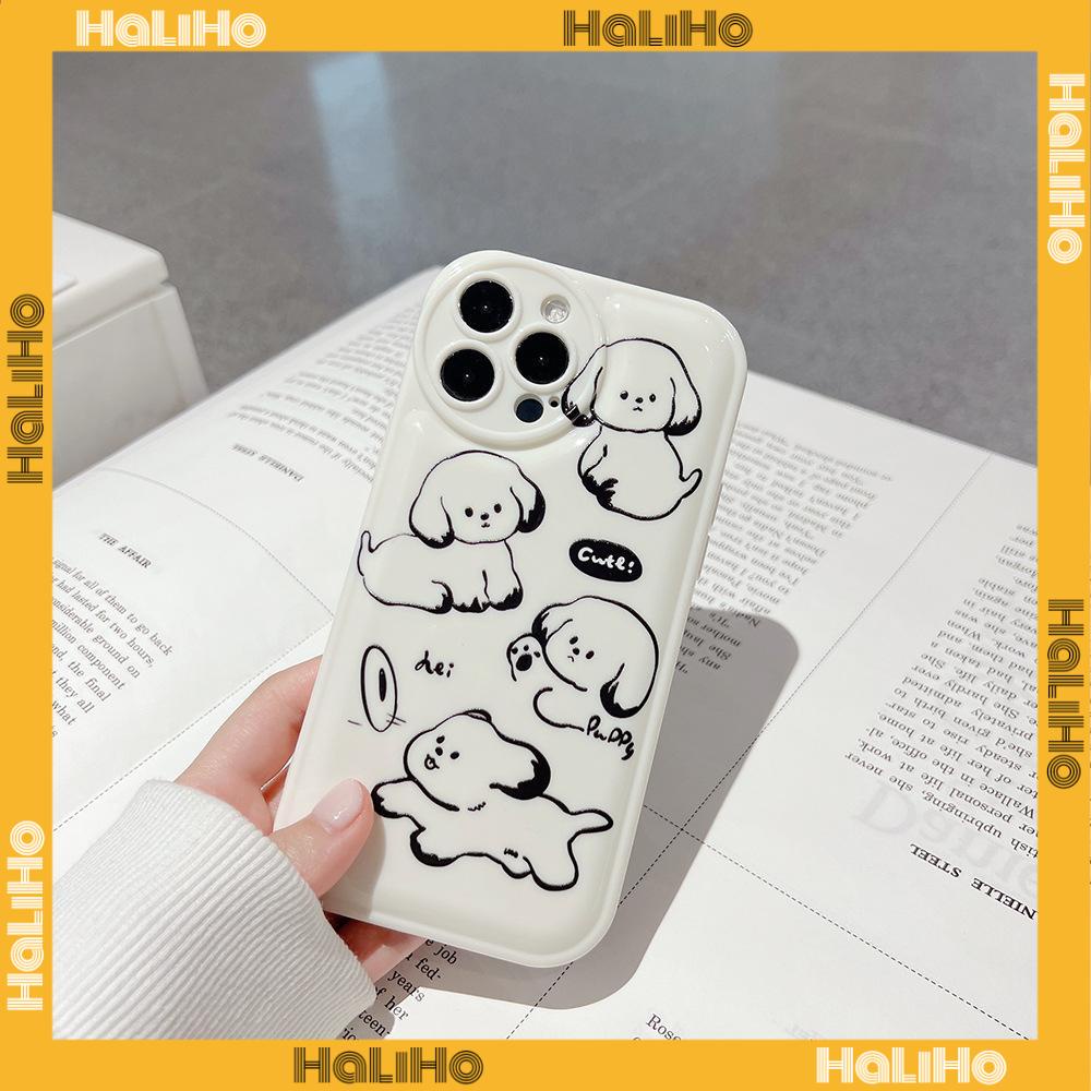 iPhone Case Silicone Soft Case TPU Airbag Shockproof Protection Camera Full Coverage Puppy Cute Cartoon Compatible For iPhone 11 Pro Max 13 Pro Max 12 Pro Max 7Plus xr XS Max