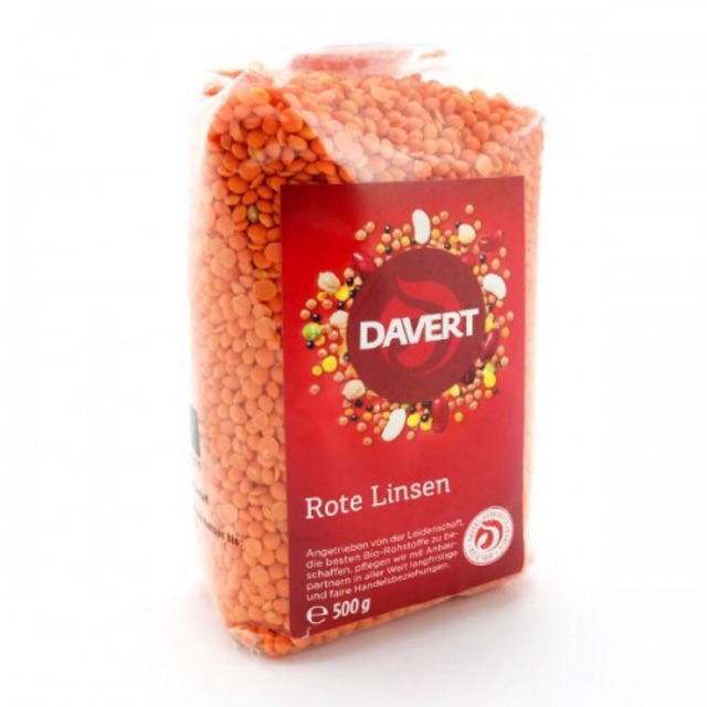 Đậu lăng đỏ  Davert hữu cơ 500g