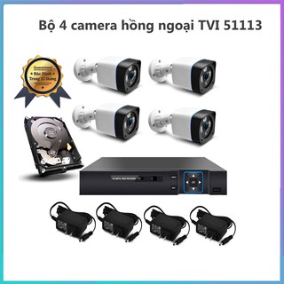 Bộ 4 Camera TVI Elitek ECA-51113 Đầu Ghi Elitek + Ổ cứng tùy chọn