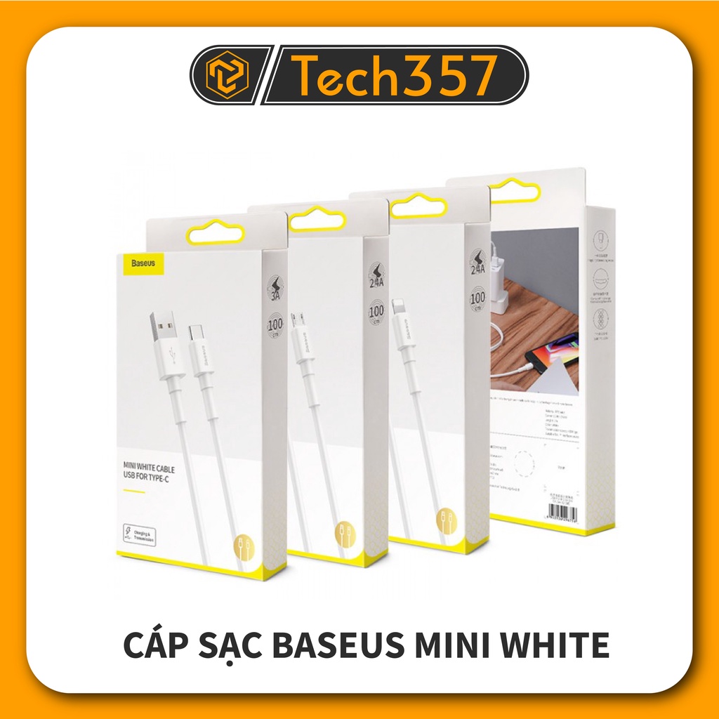 Cáp Sạc Nhanh Và Truyền Dữ Liệu Baseus Mini White Cable Dành Cho iPhone