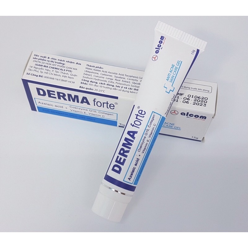Derma forte  gel 15g _Giảm mụn trứng cá,ngừa thâm,mờ sẹo,dưỡng da