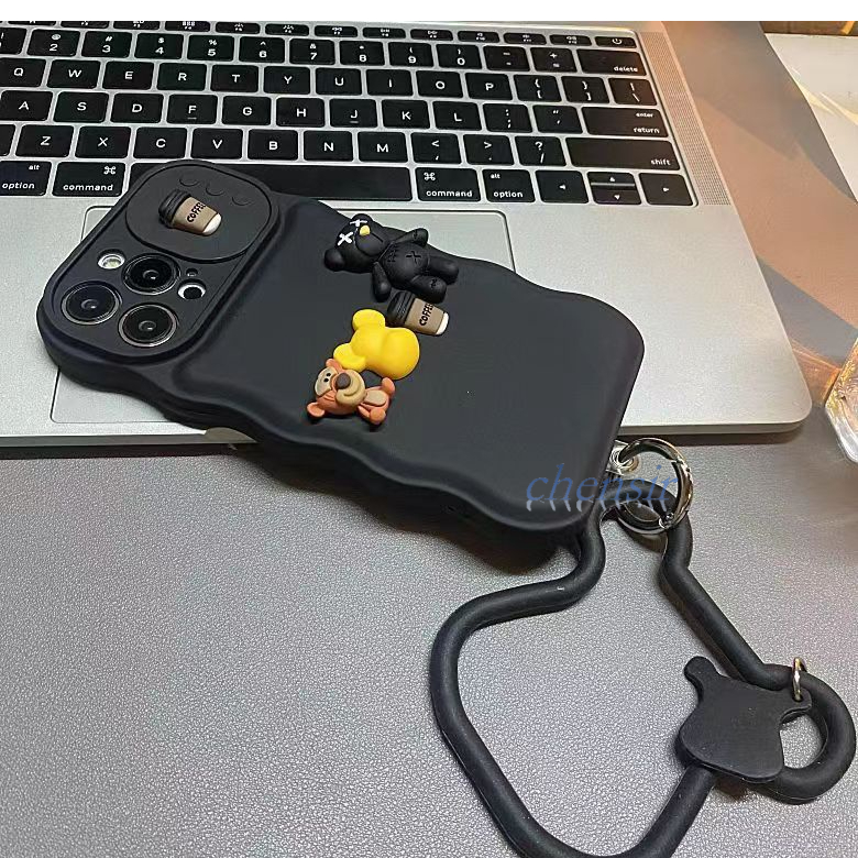 Ốp Điện Thoại Đệm Khí Màu Đen Có Nắp Trượt Bảo Vệ Ống Kính Máy Ảnh Cho IPhone 14 13 12 11 Pro Max 7 8 Plus