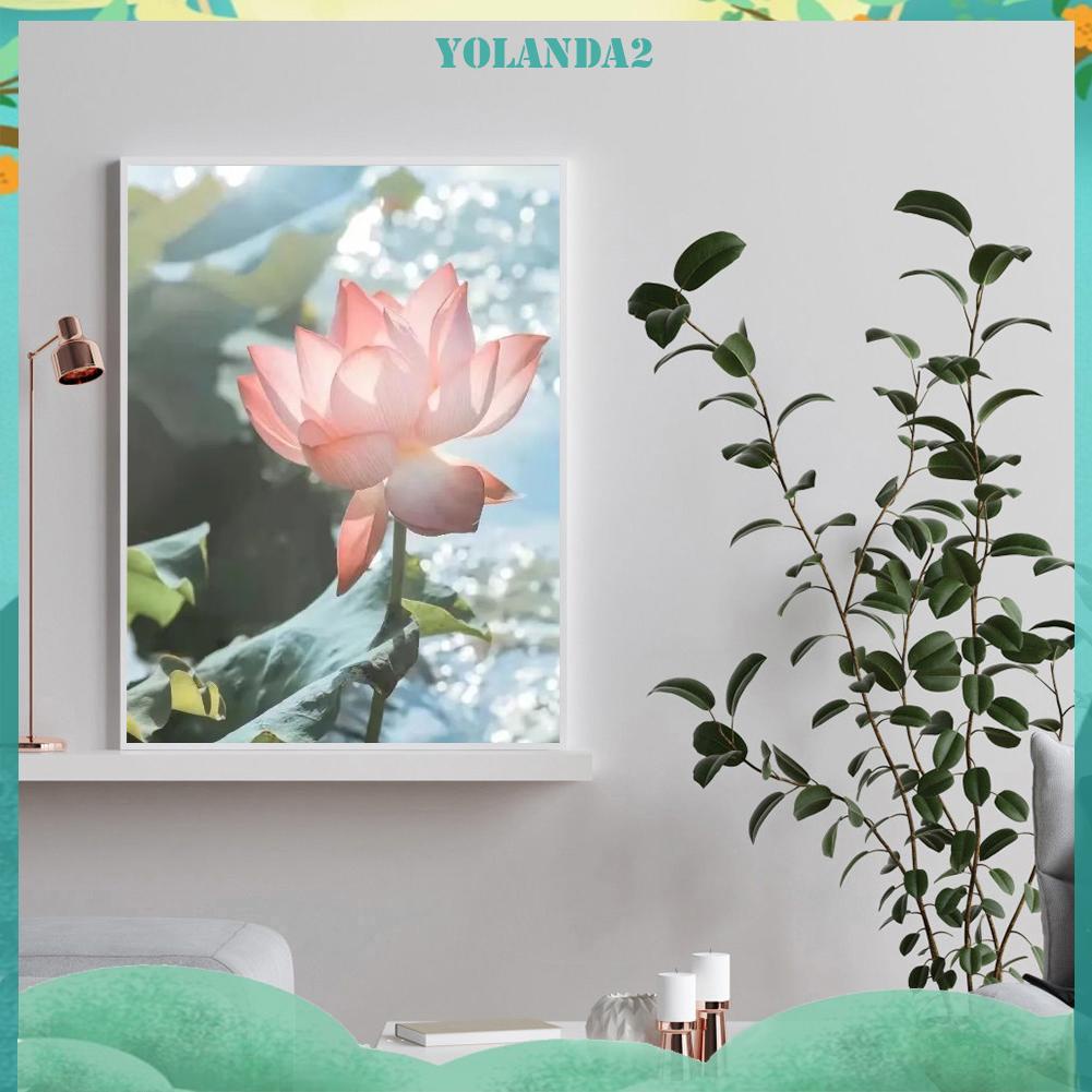 Tranh Đính Đá Kim Cương Toàn Bộ 5D DIY Hình Vẽ Hoa Sen