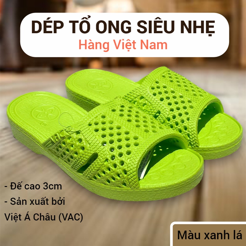 Dép tổ ong, chất liệu siêu nhẹ, VAC, nhiều màu, đế chống trơn trượt, lê, tông, quai ngang, hàng việt nam, size lớn 40 41