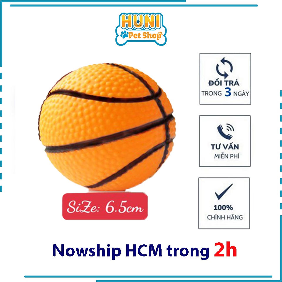 Đồ chơi cho chó gặm hình banh bóng rổ có kèn phát ra tiếng kêu đồ chơi cho chó con - Huni petshop