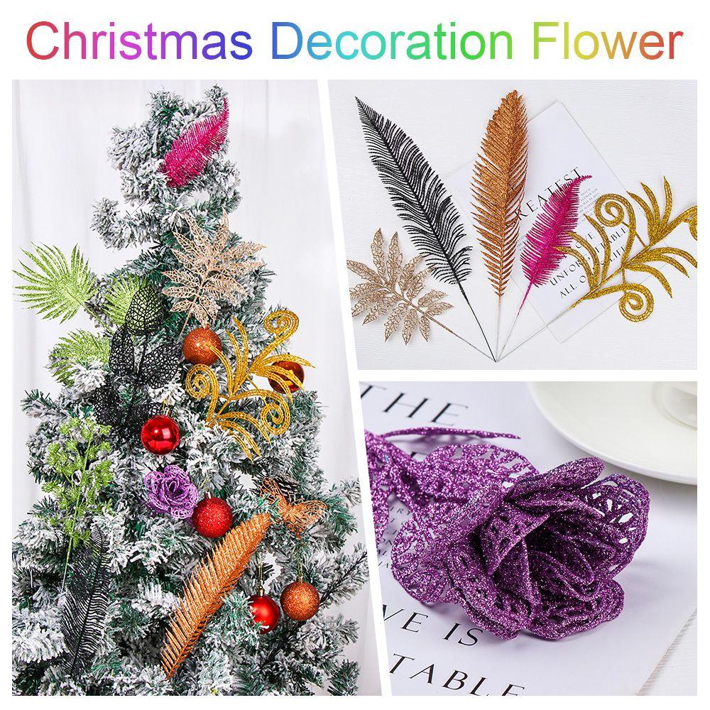 CONOPERY Hoa Lá Vàng Nhân Tạo Trang Trí Tiệc Giáng Sinh Năm Mới