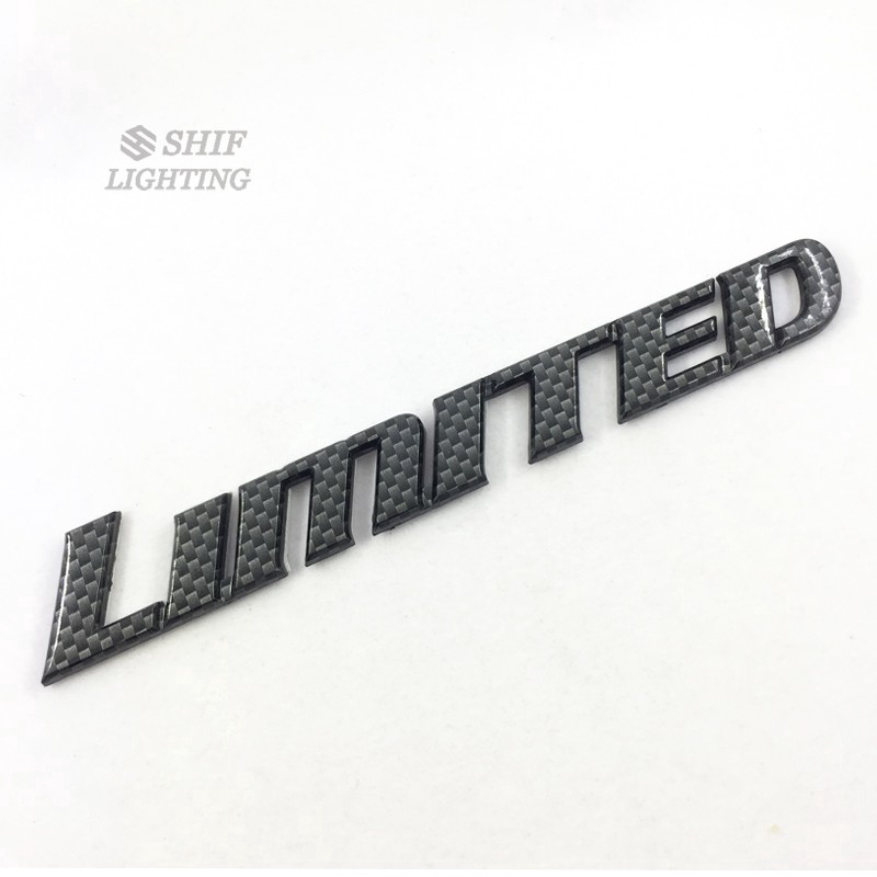 Sticker chữ LIMITED bằng sợi carbon dán trang trí xe hơi