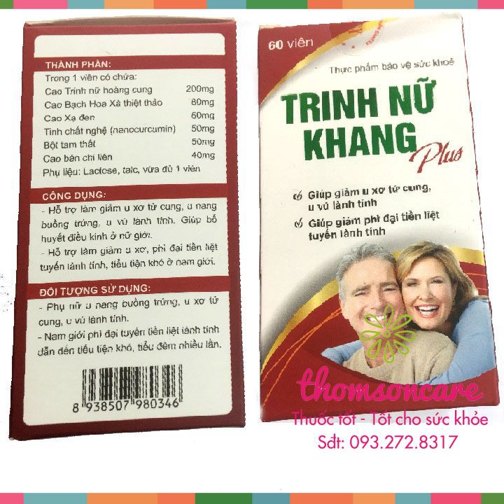 Trinh nữ Khang Plus hỗ trợ giảm u xơ tử cung, tuyến vú phì đại tiền liệt tuyến - từ trinh nữ hoàng cung, xạ đen