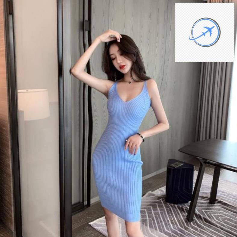 💌️🎷 Đầm body thun gân màu dạ quang, đầm hai dây body 💌️🎷