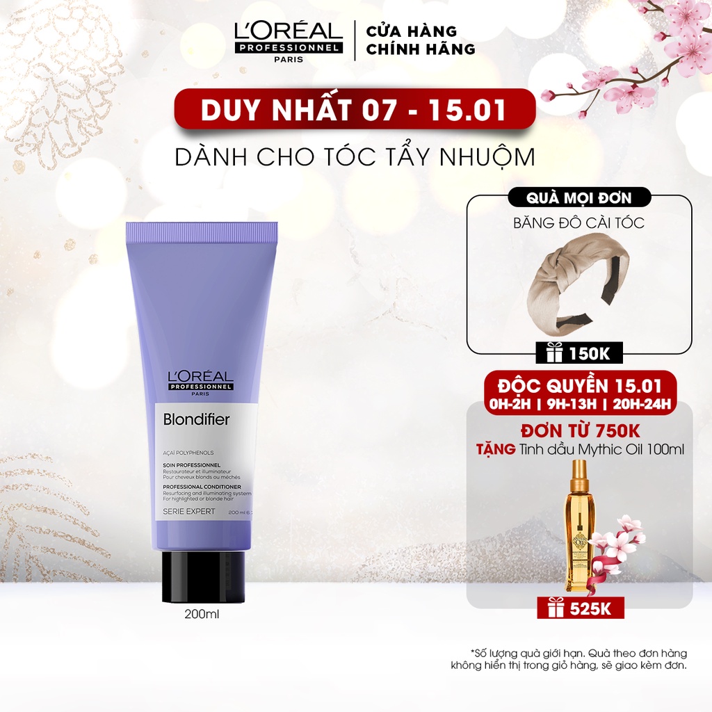 [Mã FMCGMALL giảm 8% đơn từ 250K] Dầu xả chăm sóc chuyên biệt cho tóc tẩy Serie Expert Blondifier Gloss 200ml