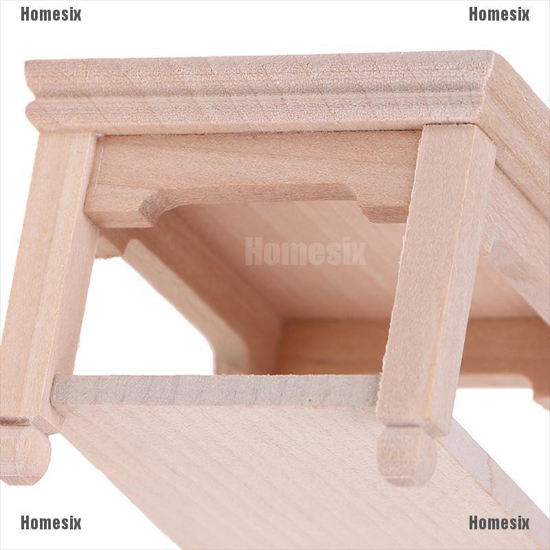 [HoMSI] 1/12 Dollhouse Miniature Mini Wooden Tea Table Model Accessories SUU