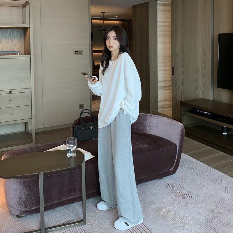 Quần ống rộng chất liệu da cá dày dặn cao cấp thời trang nam nữ kiểu dáng Unisex mã QORLT