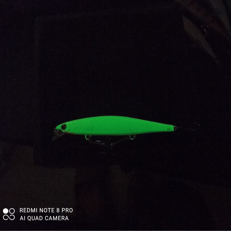 Mồi giả minnow 11cm 13gr sơn phản quang và dạ quang câu lure cá vược, cá măng
