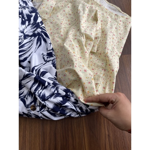 Đầm sơmi cotton Hoa dáng midi. Hình thật shop chụp