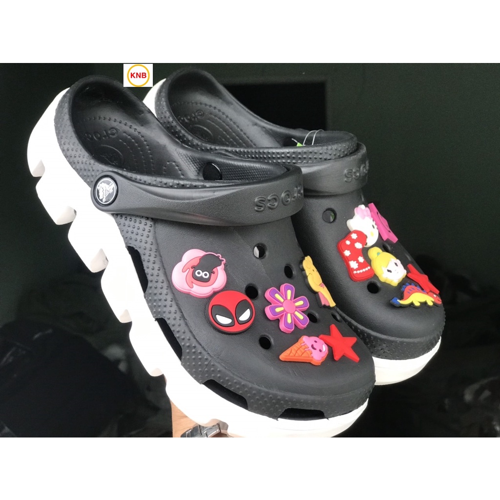 Dép cross12 jitbitz+FreeShip ,dép sục nam nữ duet, dép quai ngang bít đầu hàn quốc đi nắng đi mưa cực chất, đen trắng