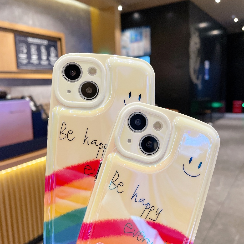 Ốp Điện Thoại Họa Tiết Cầu Vồng Cho iPhone X / XR / XS / 11 / 12 / 13 / Pro / Max / Plus / Promax