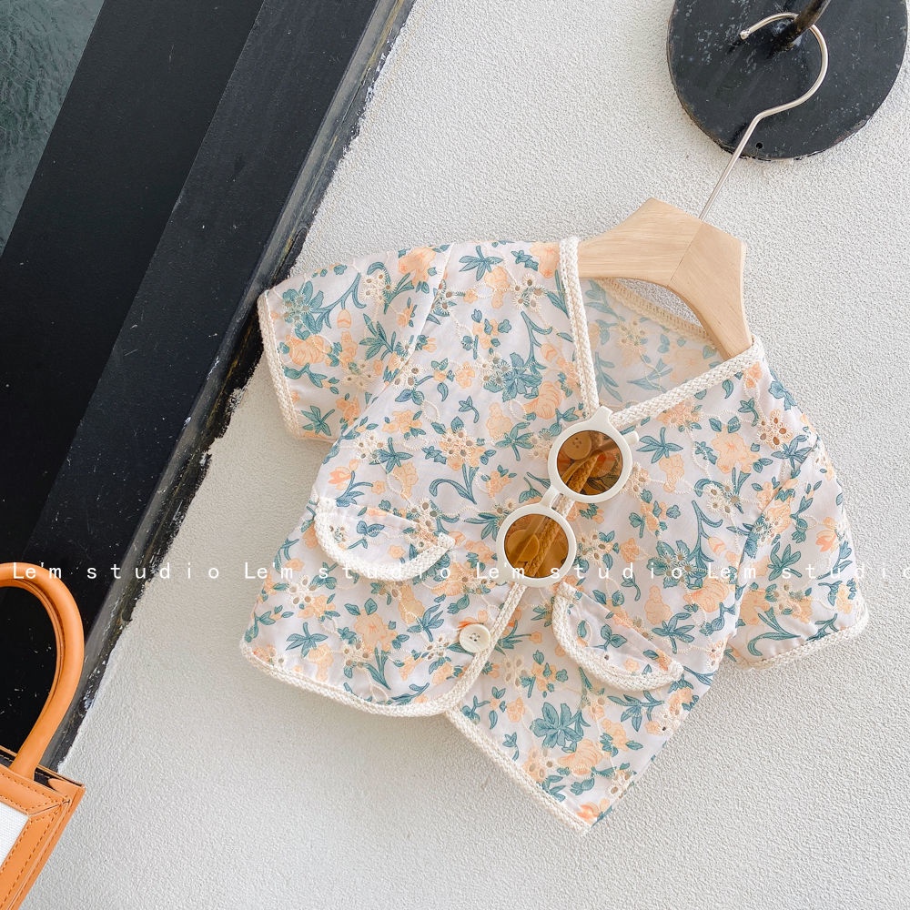 Set Đồ Mùa Hè 5 Món Gồm Áo Sơ Mi Cotton Trơn + Quần Ngắn Thoải Mái Phong Cách Hàn Quốc Cho Bé Gái