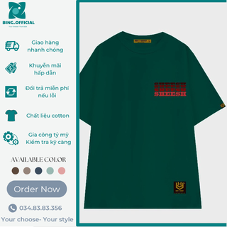 Áo thun unisex basic SHEESH form rộng tay lỡ dành cho nam nữ