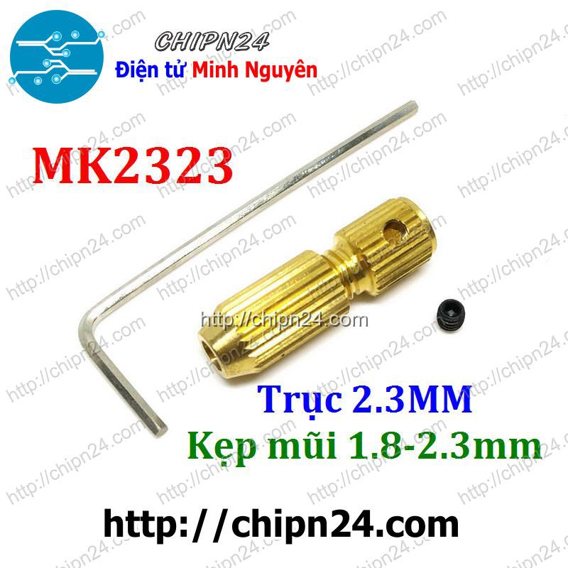[1 CÁI] (KG1) Đầu Kẹp Mũi Khoan MK2323 (Tặng 1 Cây M3 Mở Lục Giác) (Trục 2.3mm Kẹp mũi từ 1.8-2.3mm)
