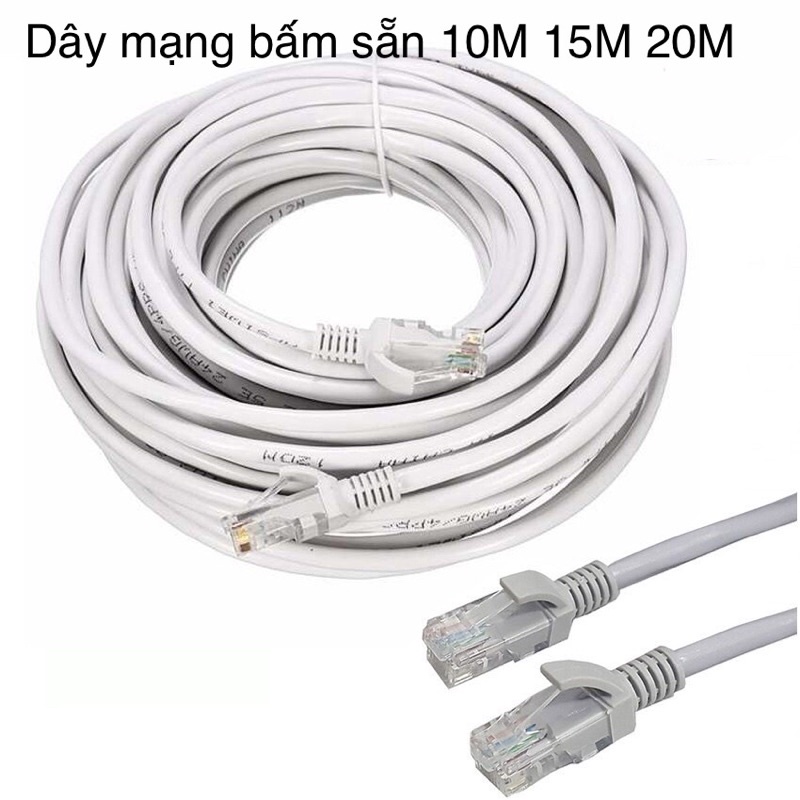 Dây mạng bấm sẵn dài 10m 15m 20m - dây mạng lan internet tốt xịn cao cấp