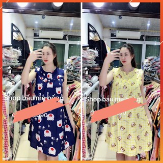 Váy lanh lụa bầu TAY HẾN chất mát thoáng size rộng