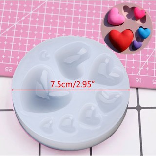 Khuôn silicone trong dẻo  hình trái tim nhiều size