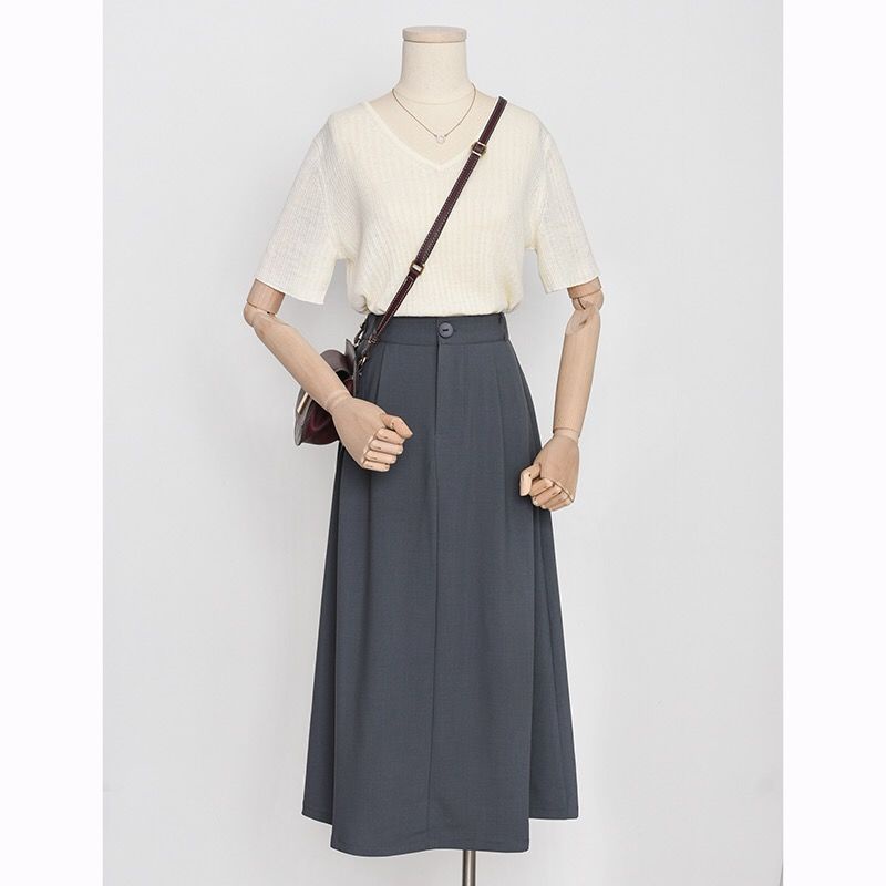 Chân Váy Chữ A Lưng Cao Co Giãn Thời Trang Xuân Thu Mới 2022