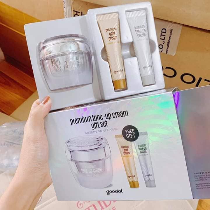Set Kem ốc sên Goodal Premium Tone-up Cream Gift Set Hàn Quốc 50ml