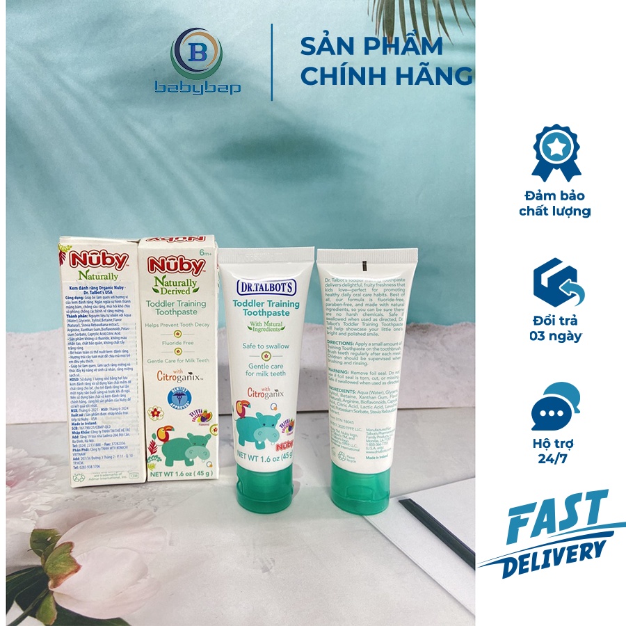 Kem Đánh Răng Organic Nuby - Dr. Talbot's USA
