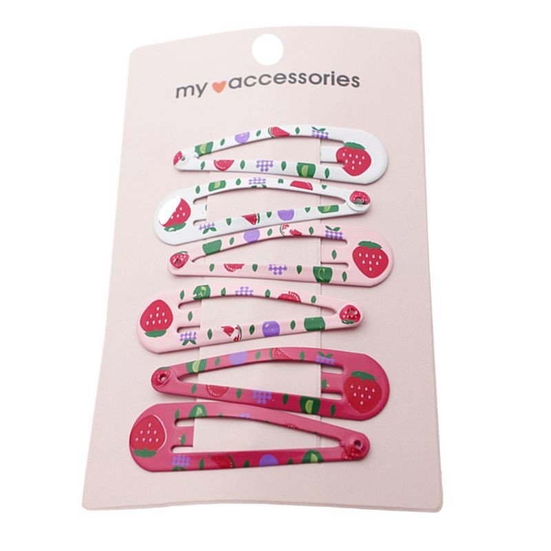 Bộ kẹp tóc kim loại họa tiết hoạt hình xinh xắn thời trang cho bé gái