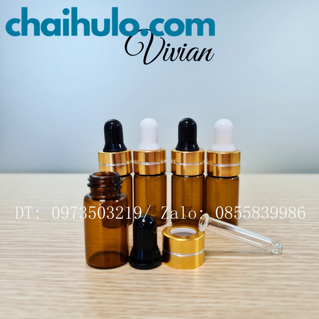 2ml, 3ml - Combo 10 Lọ đựng serum, mỹ phẩm, tinh dầu nắp bóp giọt