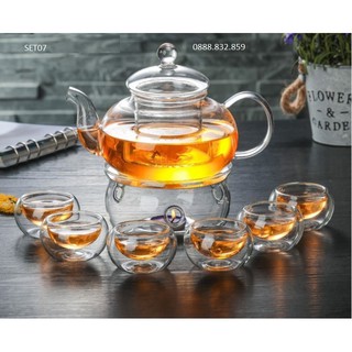 [SIÊU GIẢM GIÁ] Bộ ấm chén thủy tinh SET07