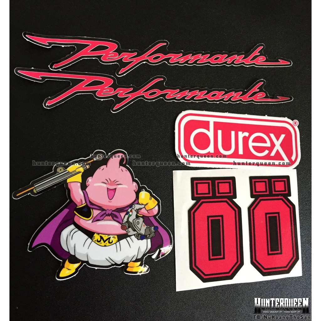 Bộ logo hồng. Hình dán decal siêu dính, chống nước, tem đua trang trí xe máy