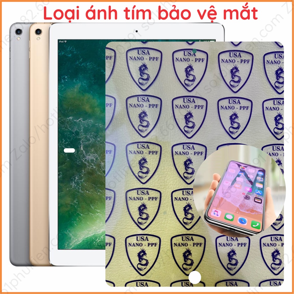 Dán cường lực ipad pro 12.9 inch 2017 / pro 10.5 inch 2017 nano dẻo chống bể kính, trong, nhám chống vân tay, bảo vệ mắt