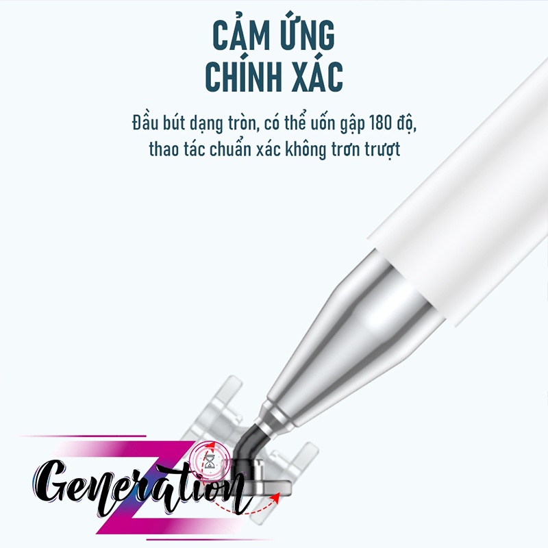 Bút Cảm Ứng RSP01 Thiết Kế 2 Trong 1 Dùng Cho Điện Thoại và Máy Tính Bảng