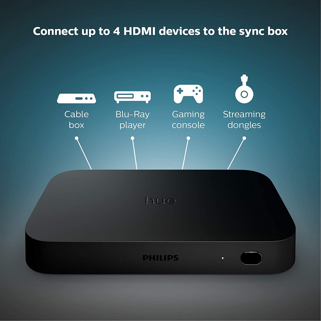 Philips Hue Sync Box – Thiết bị đồng bộ ánh sáng đèn thông minh với TV - 4 cổng HDMI