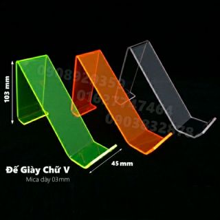 Combo 10 kệ mica trưng bày giày, dép chữ V