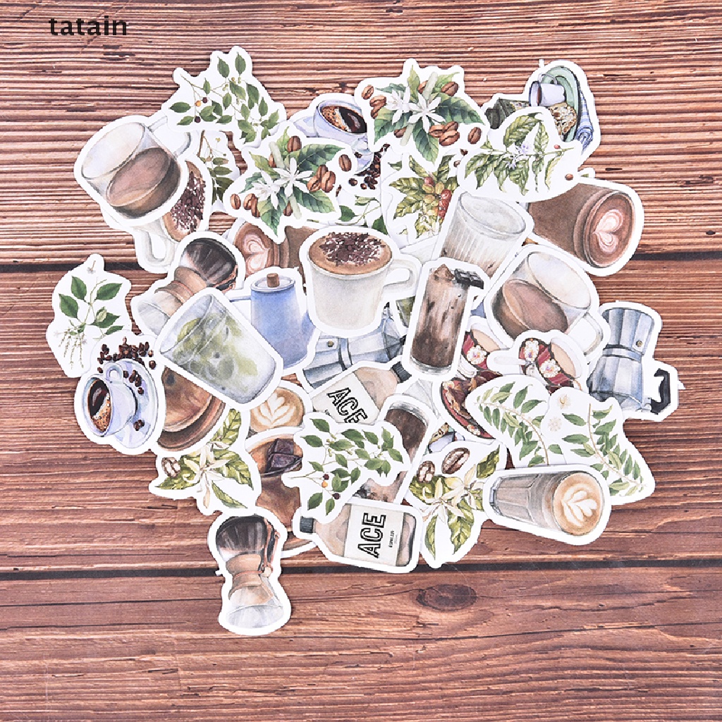 [TAT] 46Pcs Decorative Stickers Scrapbooking Label Diary Stationery Album Stickers CVX