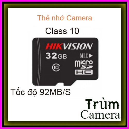 Thẻ nhớ Hikvision 32GB 64GB 128GB Class 10 Tốc độ 92MB/s -Bảo hành 5 năm | BigBuy360 - bigbuy360.vn