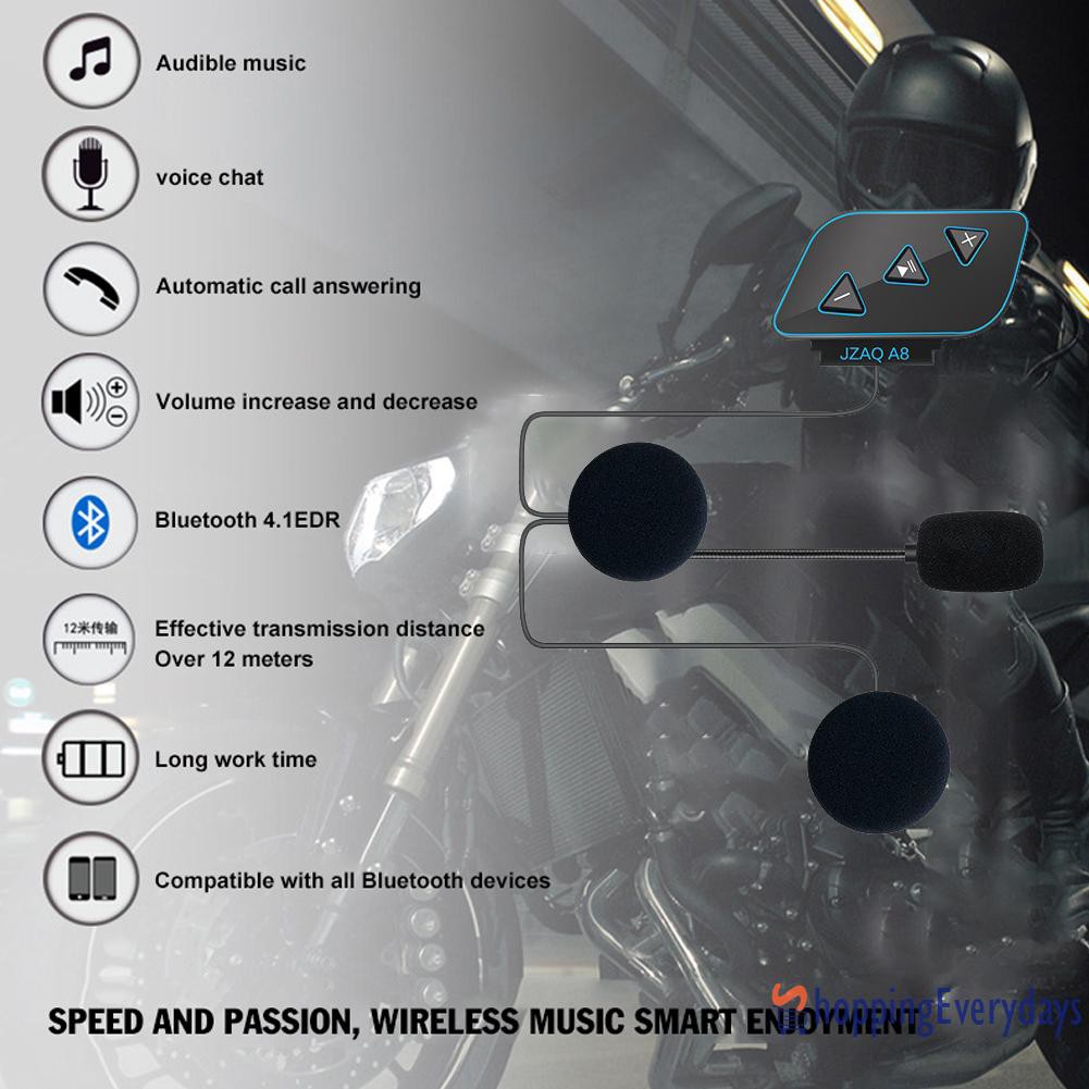 【sv】 A8 Motorcycle Bluetooth Helmet Headsets Intercom Call Wireless Headphone