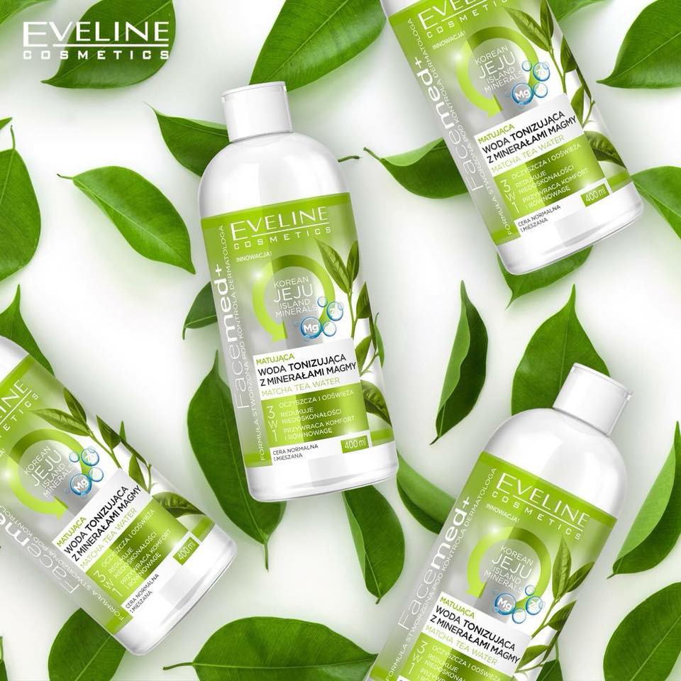 Toner kiềm dầu Eveline With Magma Mineral &amp; Matcha Tea